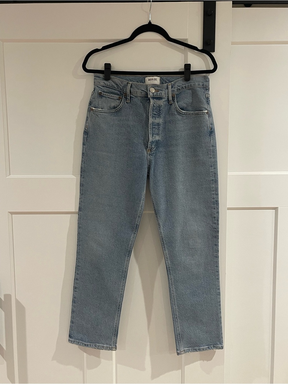 Agolde Classic Light Wash Straight Leg Jeans